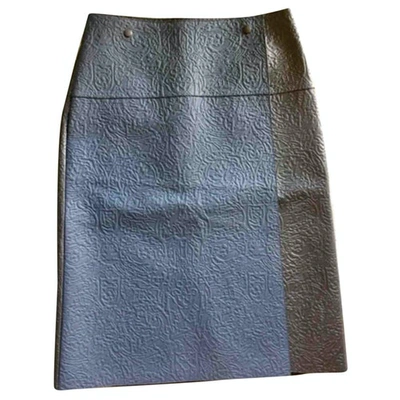 Pre-owned Loewe Leather Mid-length Skirt In Multicolour