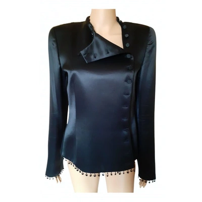 Pre-owned Emporio Armani Silk Blazer In Black