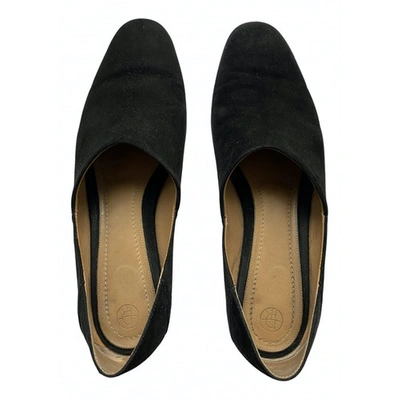 Pre-owned The Row Black Suede Flats