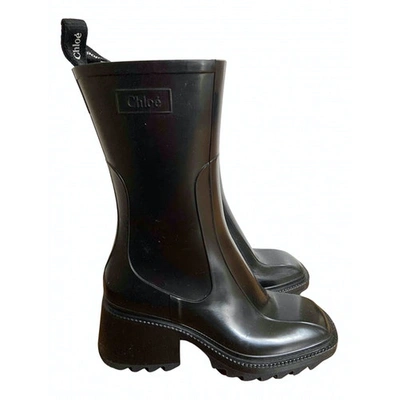 Pre-owned Chloé Betty Black Rubber Boots