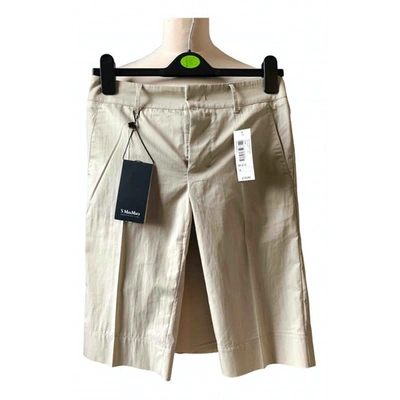 Pre-owned Max Mara Beige Cotton - Elasthane Shorts