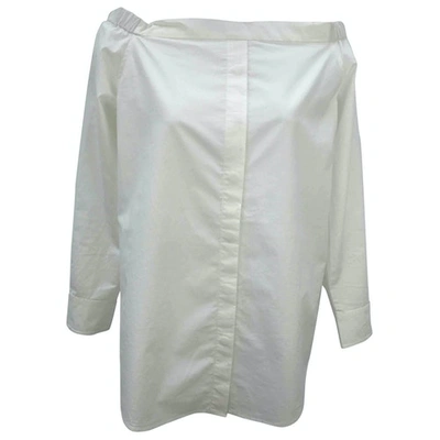 Pre-owned Equipment White Cotton Top