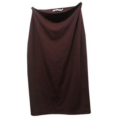 Pre-owned Alexander Wang T Mid-length Skirt In Burgundy