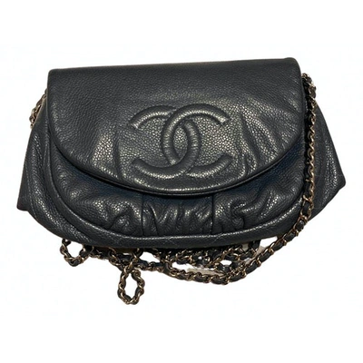 Pre-owned Chanel Leather Crossbody Bag In Blue