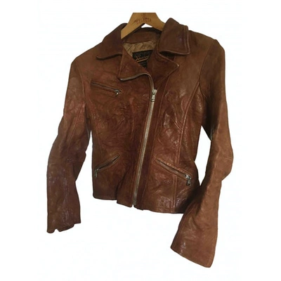 Pre-owned Barbed Leather Jacket In Brown