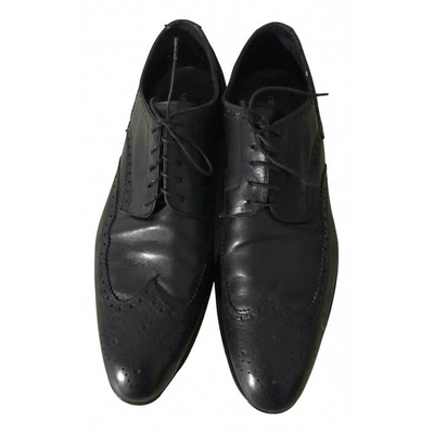 Pre-owned Cerruti 1881 Leather Lace Ups In Black