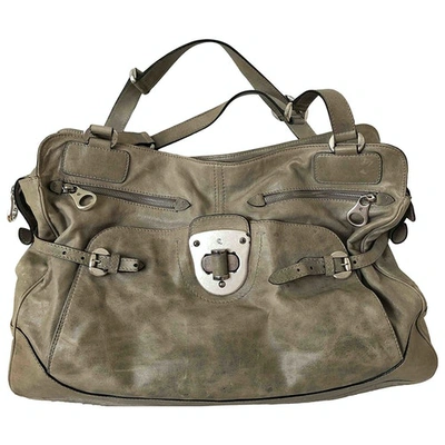 Pre-owned Alexander Mcqueen Leather 48h Bag In Grey