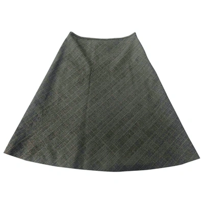 Pre-owned Nicole Farhi Wool Mid-length Skirt In Grey