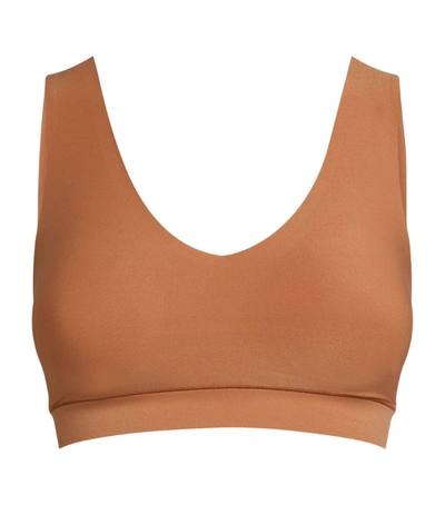 Chantelle Soft Stretch Wireless Padded V-neck Bra In Light Brown