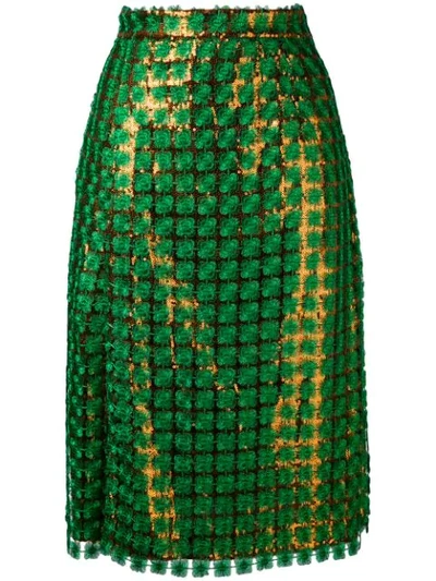 Marco De Vincenzo 3d Embellished Pencil Skirt In Green