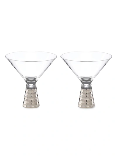 Michael Wainwright Truro Platinum 2-piece Martini Glass Set In Gray