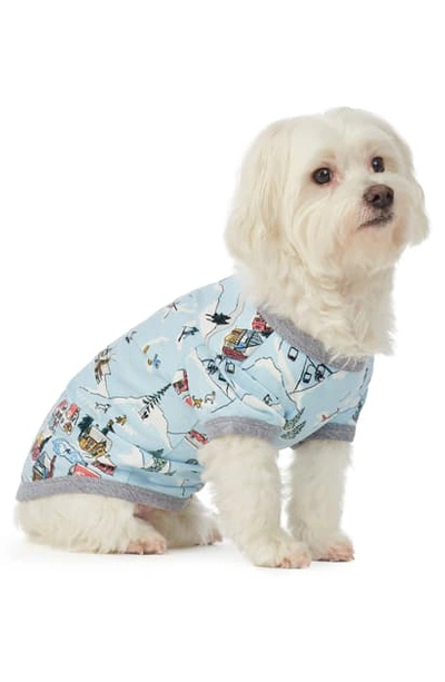 Bedhead Pajamas Holiday Dog Pajamas In Blue Ski Village