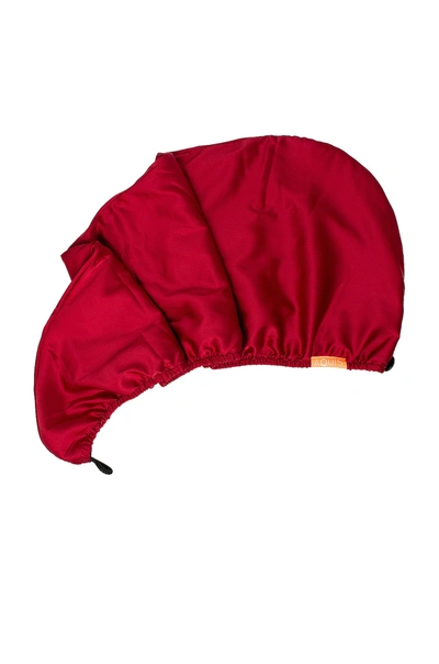 Aquis Double Layer Rapid Dry Hair Turban In Ruby