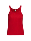 Re/done The Ribbed Tank In Bold Red