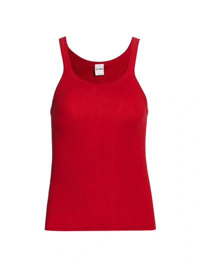 Re/done The Ribbed Tank In Bold Red