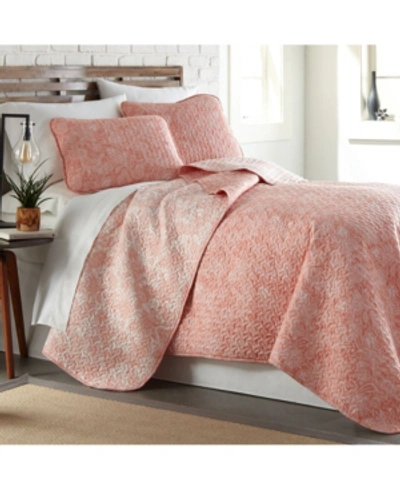 Southshore Fine Linens Boho Paisley Lightweight Reversible Quilt And Sham Set, Full/queen Bedding In Coral