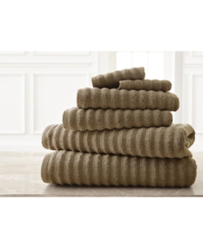 Modern Threads Wavy Luxury Spa Collection 6-pc. Quick Dry Towel Set Bedding In Taupe