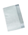 Melange Mélange Home Plaza Silk-blend Throw With Silk Charmeuse Border In Blue