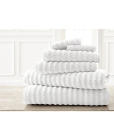 Modern Threads Wavy Luxury Spa Collection 6-pc. Quick Dry Towel Set Bedding In White