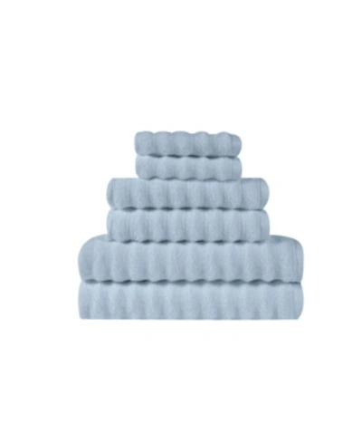 Truly Soft Zero Twist 6 Pieces Towel Set Bedding In Blue