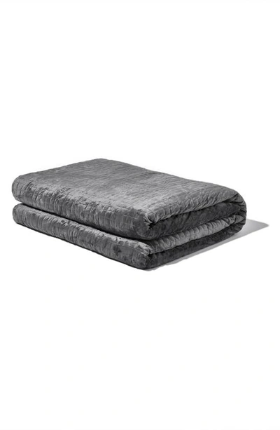 Gravity Cooling Zippered 35lbs Weighted Throw Blanket, Queen Bedding In Grey