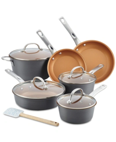 Ayesha Curry Home Collection 11-pc. Hard-anodized Aluminum Cookware Set In Charcoal