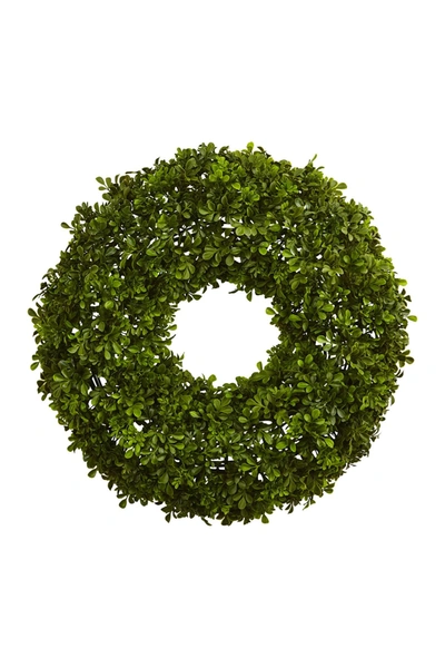 Nearly Natural Boxwood Wreath In Green