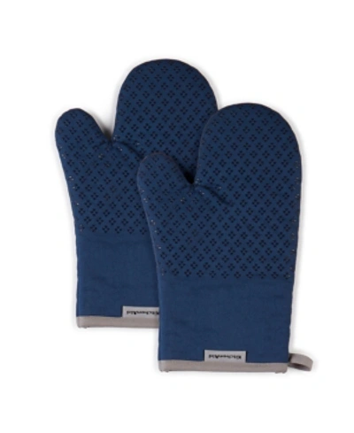 Kitchenaid Asteroid Oven Mitts, 7"x 12.5", Set Of 2 In Blue Willow