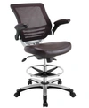 Modway Edge Drafting Chair In Brown