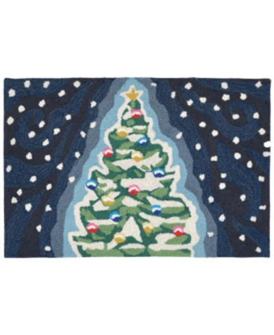Liora Manne Front Porch Indoor/outdoor Xmas Tree Midnight 2'6" X 4' Area Rug