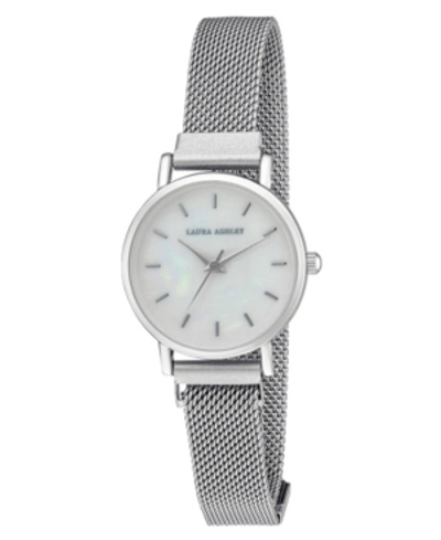 Laura Ashley Women's Sleek Silver Tone Alloy Mesh Magnet Bracelet Watch 29mm In Sliver-tone