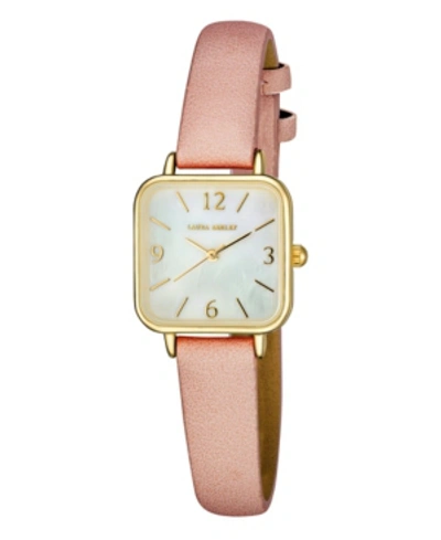 Laura Ashley Women's Pink Polyurethane Strap Watch 24mm