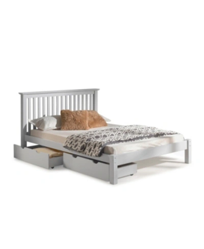 Alaterre Furniture Barcelona Queen Bed With Storage Drawers In Dove Gray