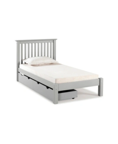 Alaterre Furniture Barcelona Twin Bed With Storage Drawers In Dove Gray