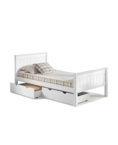 Alaterre Furniture Harmony Twin Bed With Storage Drawers In White