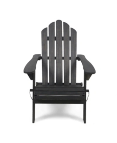 Noble House Hollywood Outdoor Adirondack Chair In Dark Grey