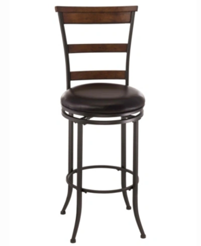 Hillsdale Cameron Swivel Ladder Back Bar Height Stool In Brown