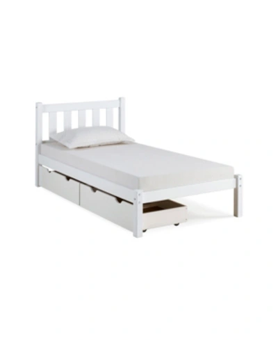 Alaterre Furniture Poppy Twin Bed With Storage Drawers In White