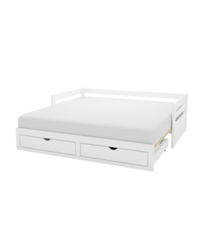 Alaterre Furniture Jasper Twin To King Extending Day Bed With Storage Drawers In White