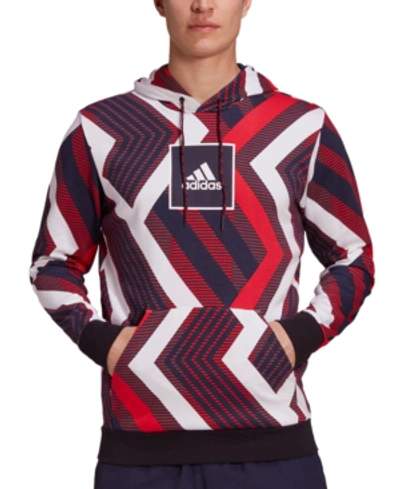 Adidas Originals Adidas Men's Allover Print Hoodie In Red Multi