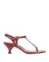 L'autre Chose Toe Strap Sandals In Red