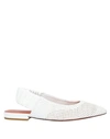 Santoni Ballet Flats In White