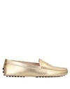 Tod's Loafers In Gold