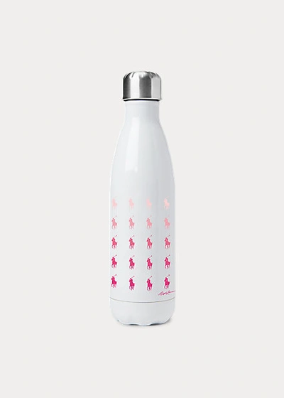 Ralph Lauren Pink Pony Water Bottle In Pink And White