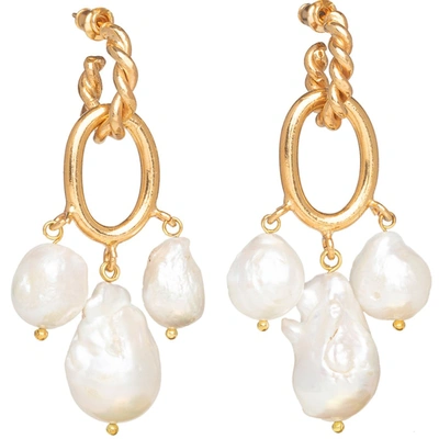 Christie Nicolaides Ivy Earrings Gold & Pearl
