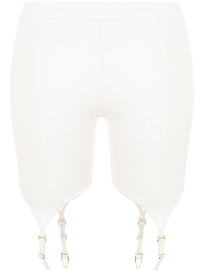 Dion Lee Suspender-hem Fitted Shorts In White