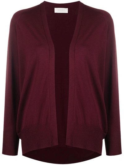Zanone Long-sleeved Ribbed Edge Cardigan In Red