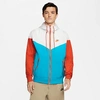 Nike Men's Sportswear Colorblock Windrunner Hooded Jacket In White/blue