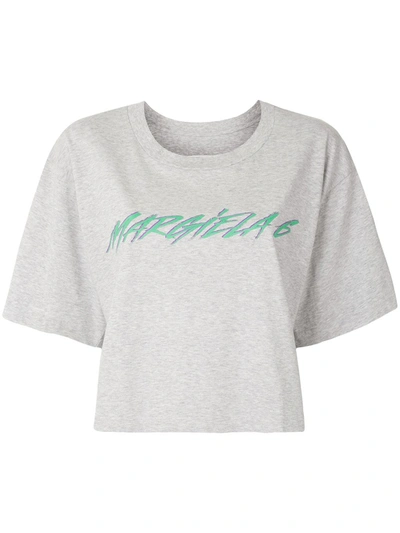 Mm6 Maison Margiela Logo Print Cropped T-shirt In Mma.858m