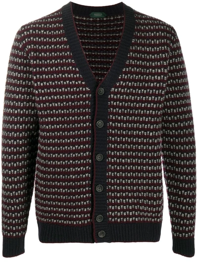 Zanone Warp-knit Cardigan In Red